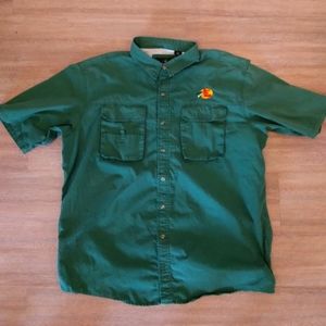 Red head bass pro shirt.